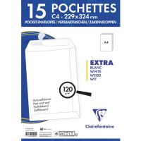 15 pochettes auto ashésives blanches SS film 229x324 - Clairefontaine