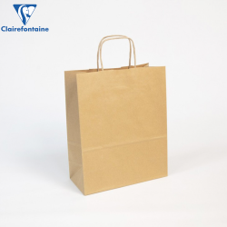 Paquet de 25 sacs kraft vergé 22x10x27cm - Clairefontaine