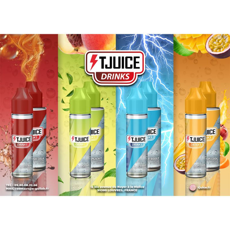 Carte des saveurs TJuice Drinks