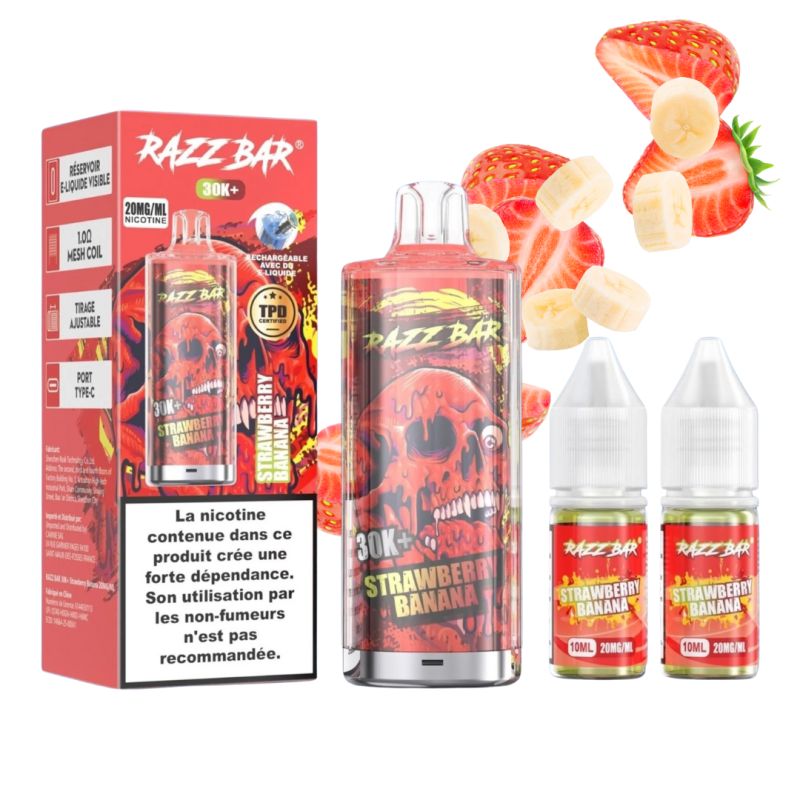 Kit Razz Bar 30000 puffs 2X10ml - Razz Bar