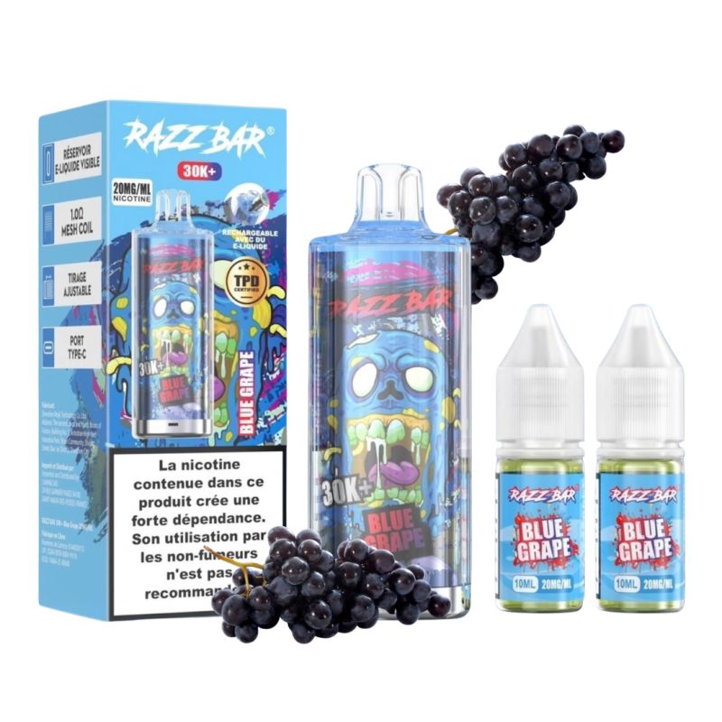 Kit Razz Bar 30000 puffs 2X10ml - Razz Bar