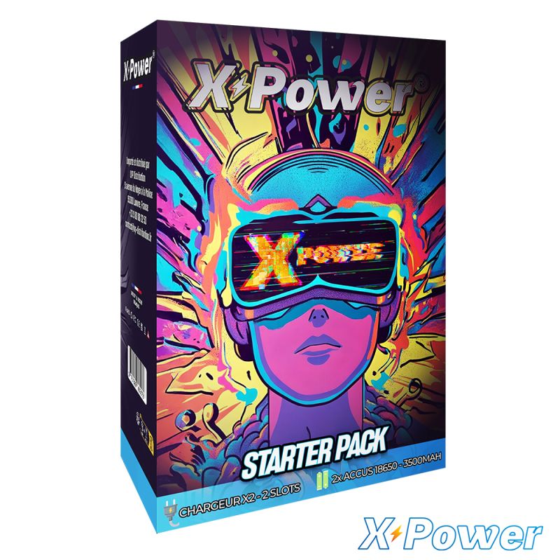 Starter Pack - Chargeur X2 Accus 18650 - X Power