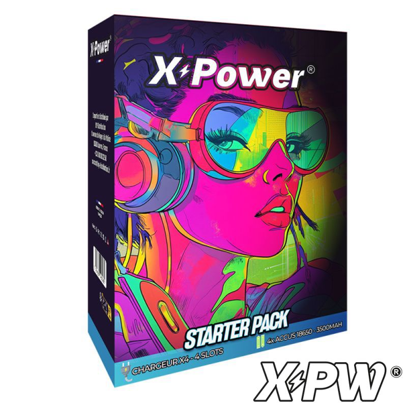 Starter Pack - Chargeur X4 Accus 18650 - X Power