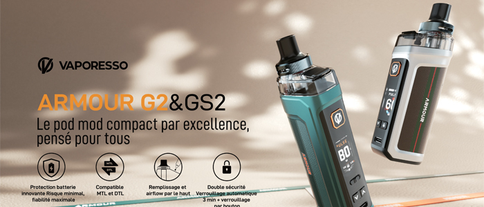 grossiste pod armour gs2 vaporesso