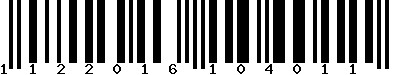 Code barre 1122016104011