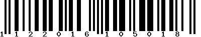 Code barre 1122016105018