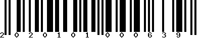 Code barre 2020101000639
