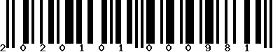 Code barre 2020101000981