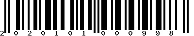 Code barre 2020101000998