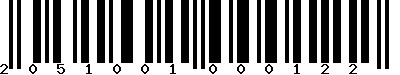 Code barre 2051001000122