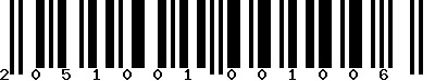 Code barre 2051001001006