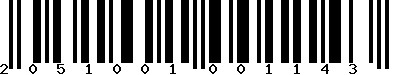 Code barre 2051001001143