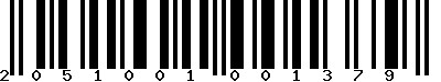 EAN-13 : 2051001001379 EAN-13 : 2051001001379