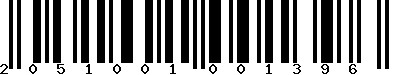EAN-13 : 2051001001396 EAN-13 : 2051001001396