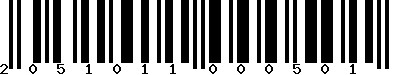 Code barre 2051011000501