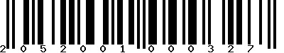 Code barre 2052001000327