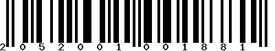 Code barre 2052001001881
