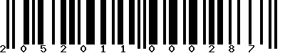 Code barre 2052011000287