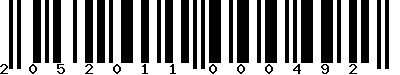 Code barre 2052011000492