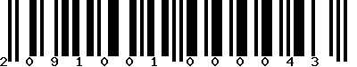 EAN-13 : 2091001000043 EAN-13 : 2091001000043