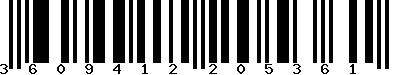 EAN-13 : 3609412205361 EAN-13 : 3609412205361