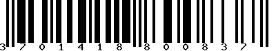 EAN-13 : 3701418800837 EAN-13 : 3701418800837