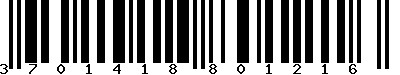 EAN-13 : 3701418801216 EAN-13 : 3701418801216