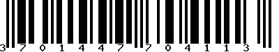 EAN-13 : 3701447704113 EAN-13 : 3701447704113