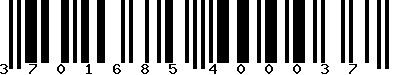 EAN-13 : 3701685400037 EAN-13 : 3701685400037