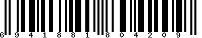 EAN-13 : 6941881804209