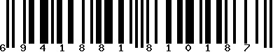 EAN-13 : 6941881810187